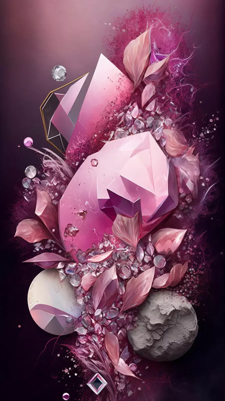 Jewel Abstract In Pink 8X14 Ultracloth ( 96 X 168 Inch ) Backdrop
