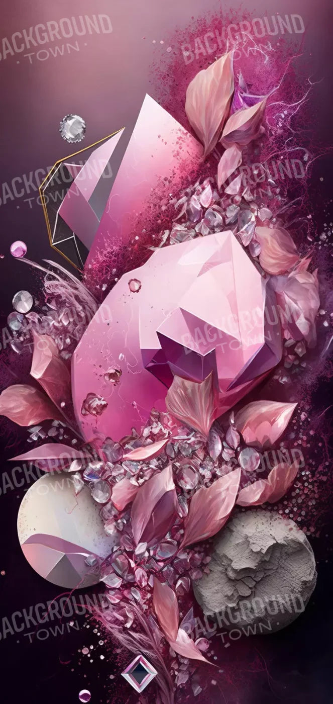 Jewel Abstract In Pink 8X16 Ultracloth ( 96 X 192 Inch ) Backdrop