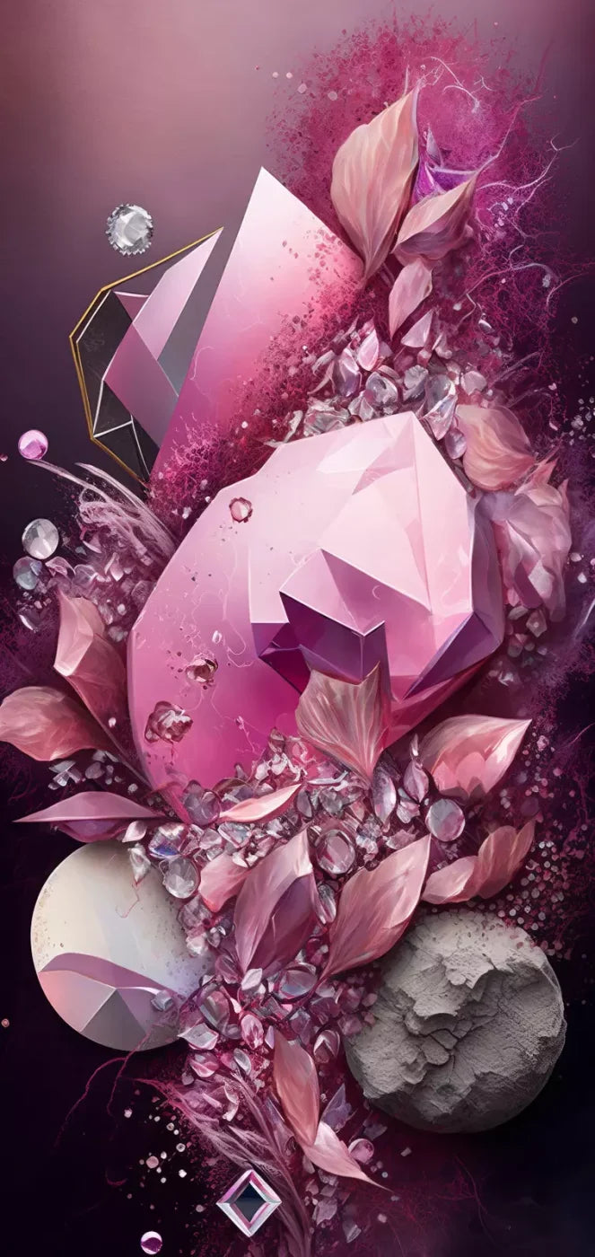 Jewel Abstract In Pink 8X16 Ultracloth ( 96 X 192 Inch ) Backdrop