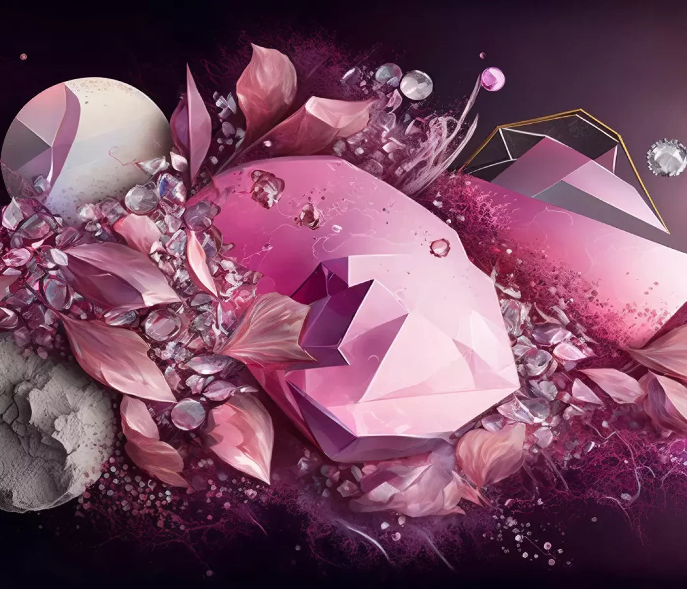 Jewel Abstract In Pink H 12X10 Ultracloth ( 144 X 120 Inch ) Backdrop