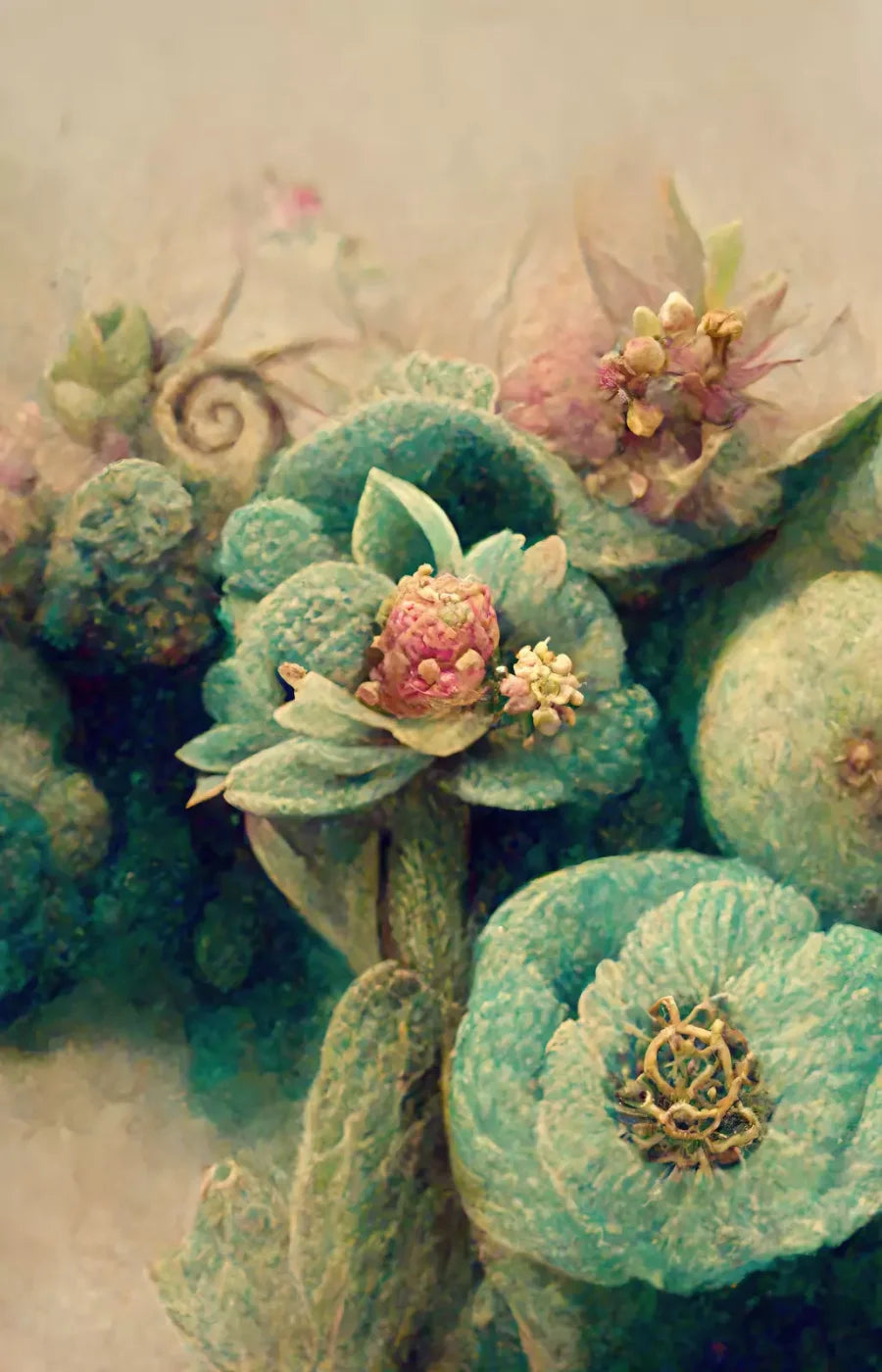 Jeweled Succulents 8’X12’ Ultracloth (96 X 144 Inch) Backdrop