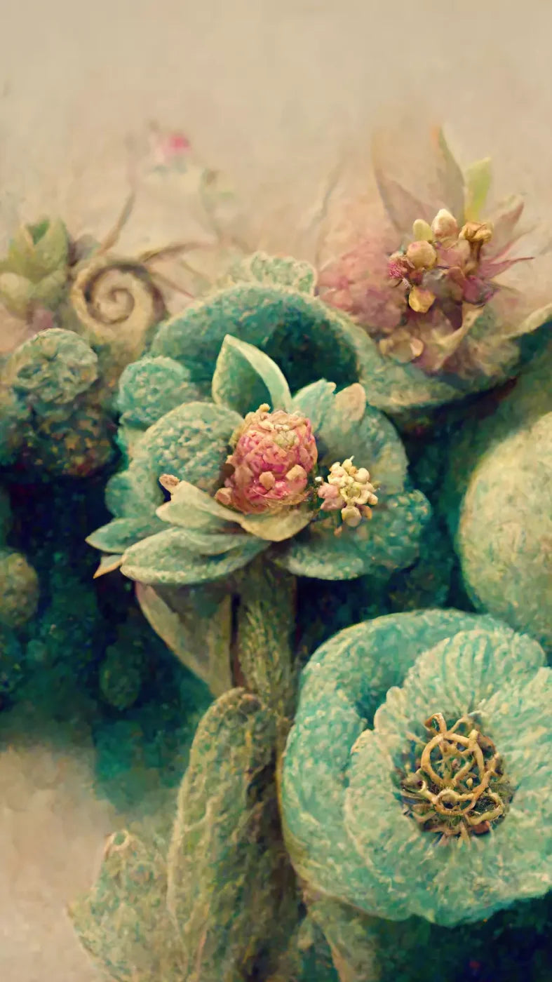 Jeweled Succulents 8’X14’ Ultracloth (96 X 168 Inch) Backdrop