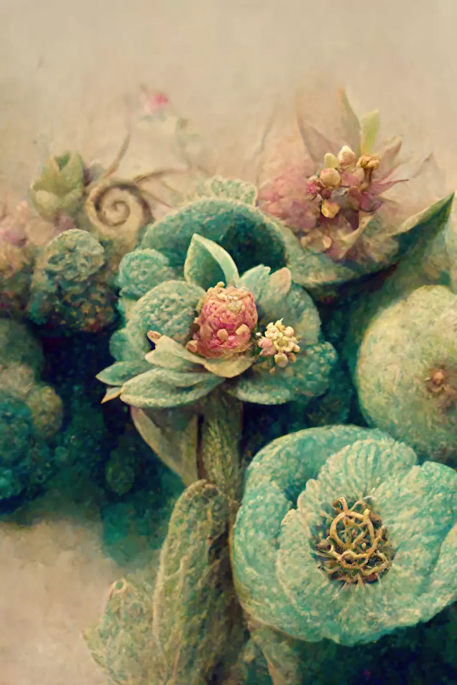 Jeweled Succulents Backdrop