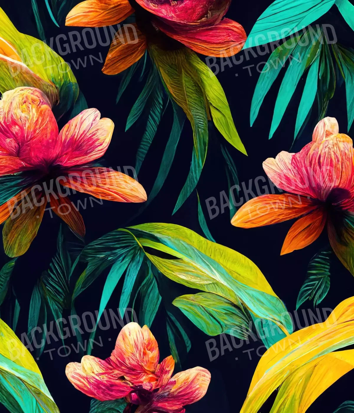 Jungle Blossoms 10’X12’ Ultracloth (120 X 144 Inch) Backdrop