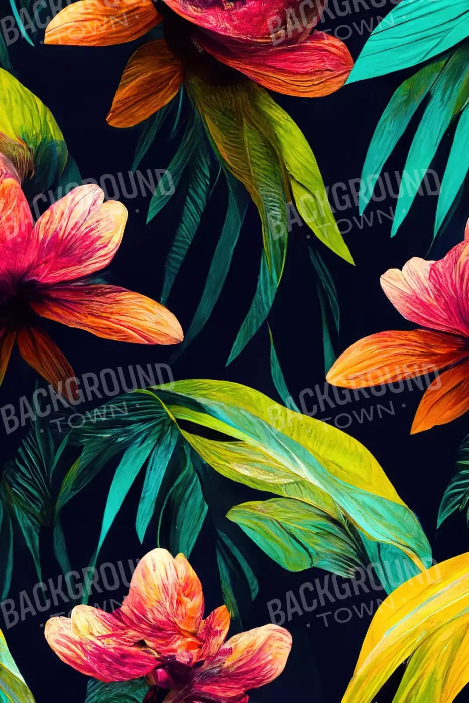 Jungle Blossoms 5’X8’ Ultracloth (60 X 96 Inch) Backdrop