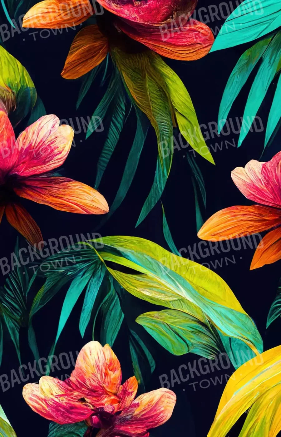 Jungle Blossoms 8’X12’ Ultracloth (96 X 144 Inch) Backdrop