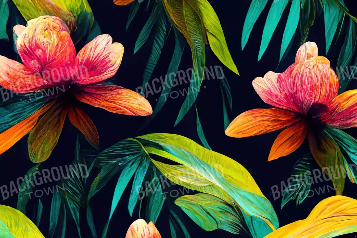 Jungle Blossoms 8’X5’ Ultracloth (96 X 60 Inch) Backdrop