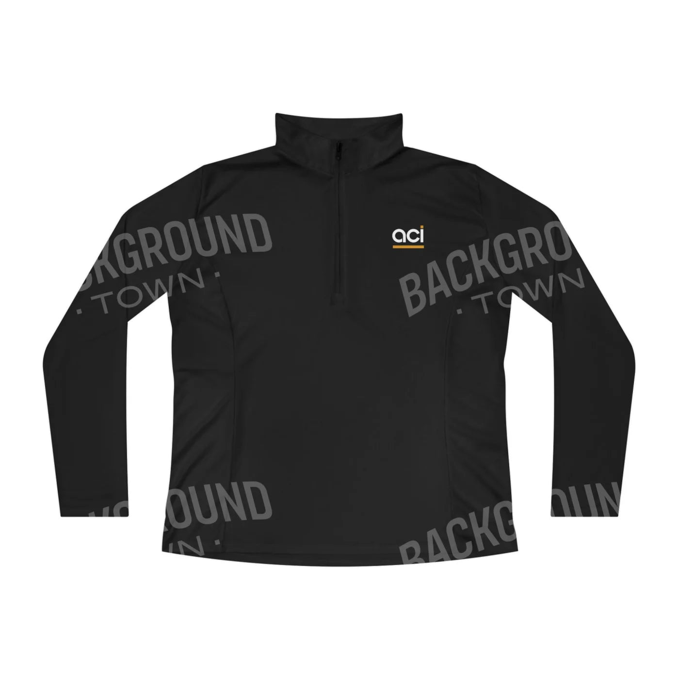 Ladies Quarter-Zip Pullover — Women’s ACI Logo Performance Jacket Black / XS Long-sleeve