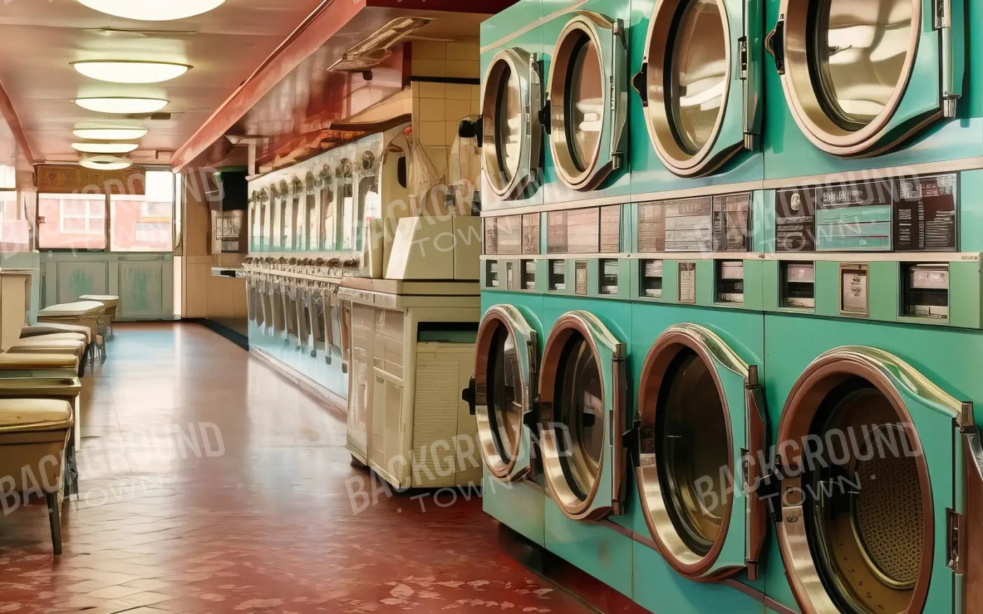 Laundromat 8’x5’ UltraCloth (96 x 60 inch) Backdrop