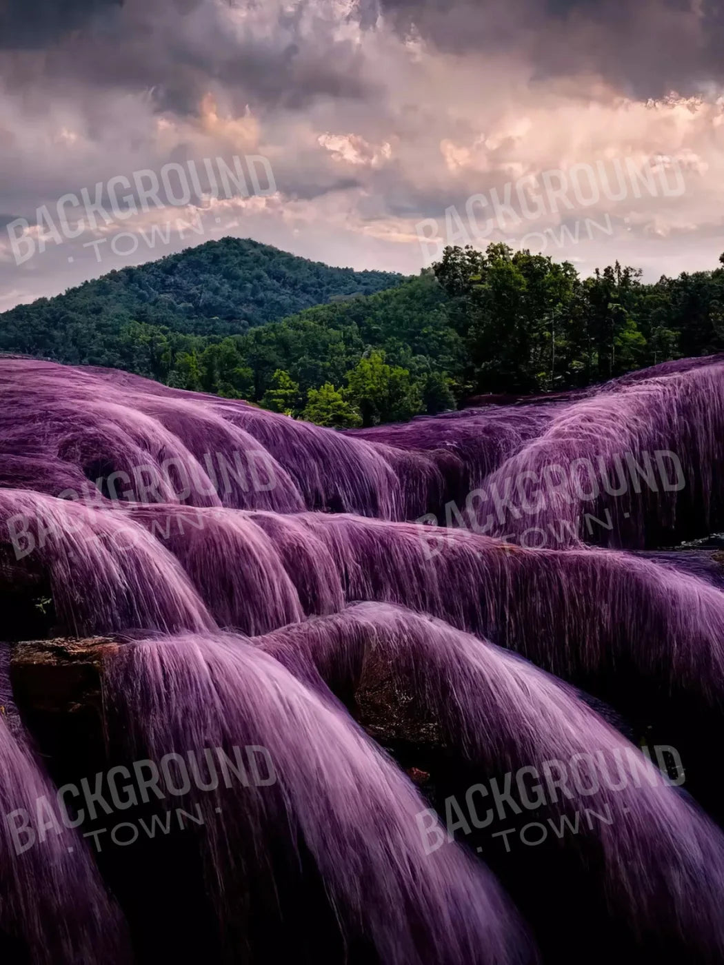 Lavendar Falls 8X10 Fleece ( 96 X 120 Inch ) Backdrop
