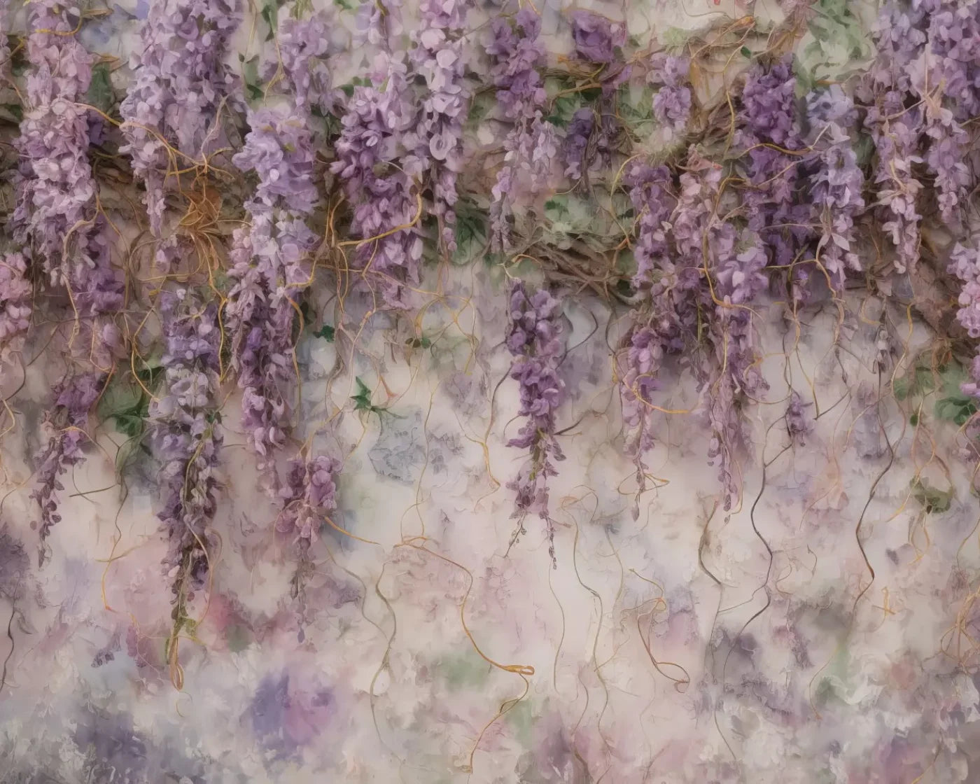 Lavender Flower Hanging Vines 10’X8’ Fleece (120 X 96 Inch) Backdrop