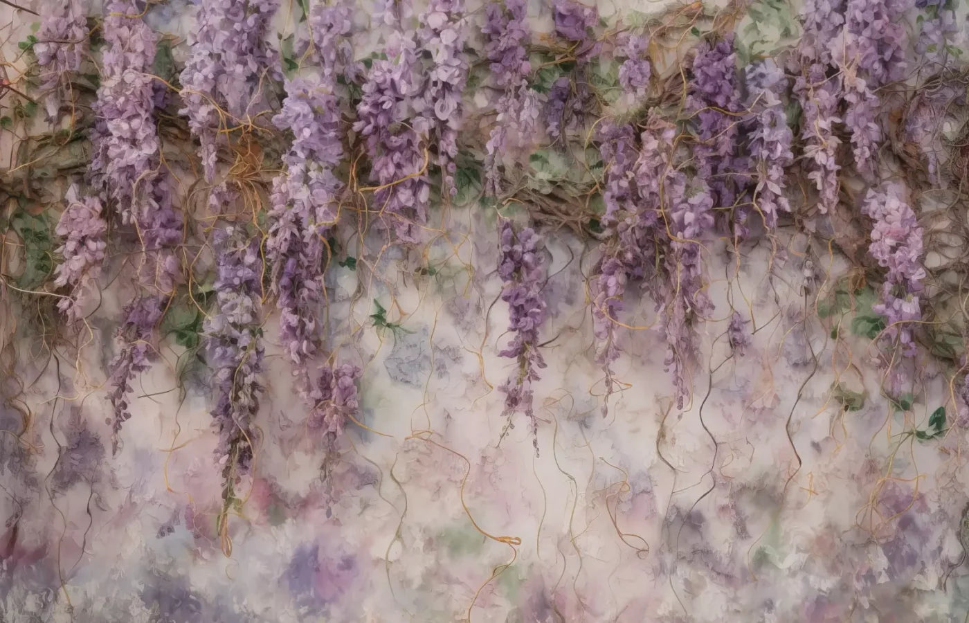 Lavender Flower Hanging Vines 14’X9’ Ultracloth (168 X 108 Inch) Backdrop