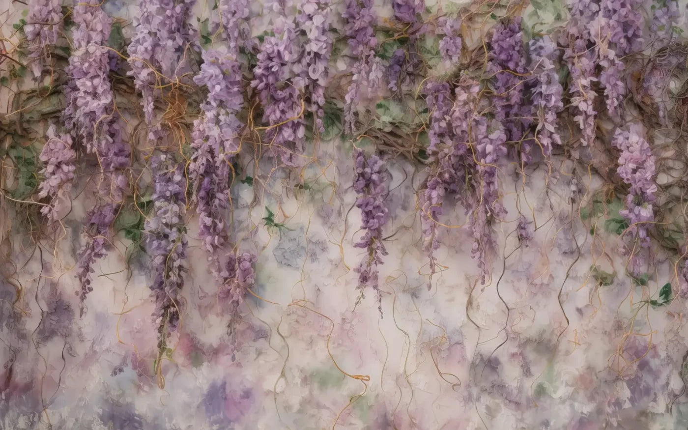 Lavender Flower Hanging Vines 16’X10’ Ultracloth (192 X 120 Inch) Backdrop