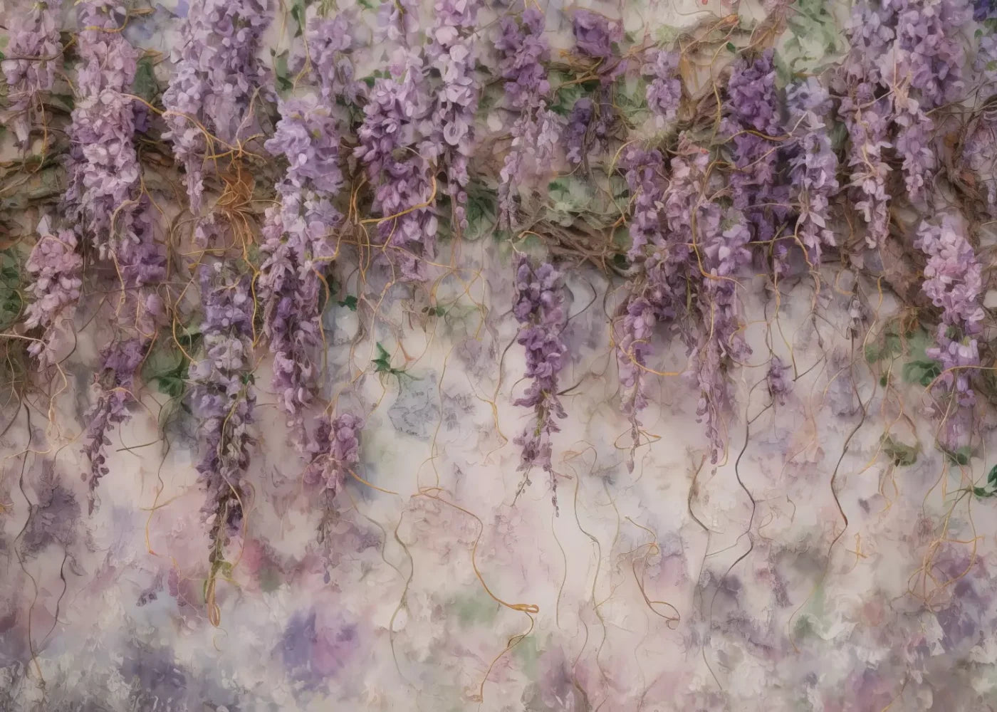 Lavender Flower Hanging Vines 7’X5’ Ultracloth (84 X 60 Inch) Backdrop