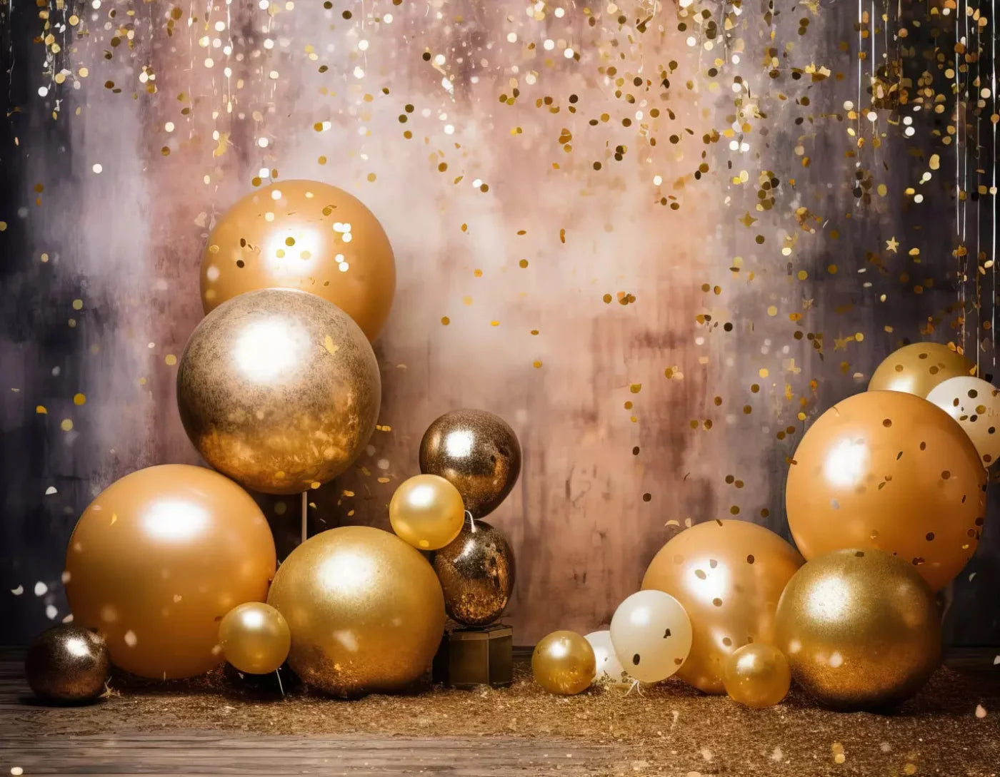 Lets Celebrate Gold Backdrop