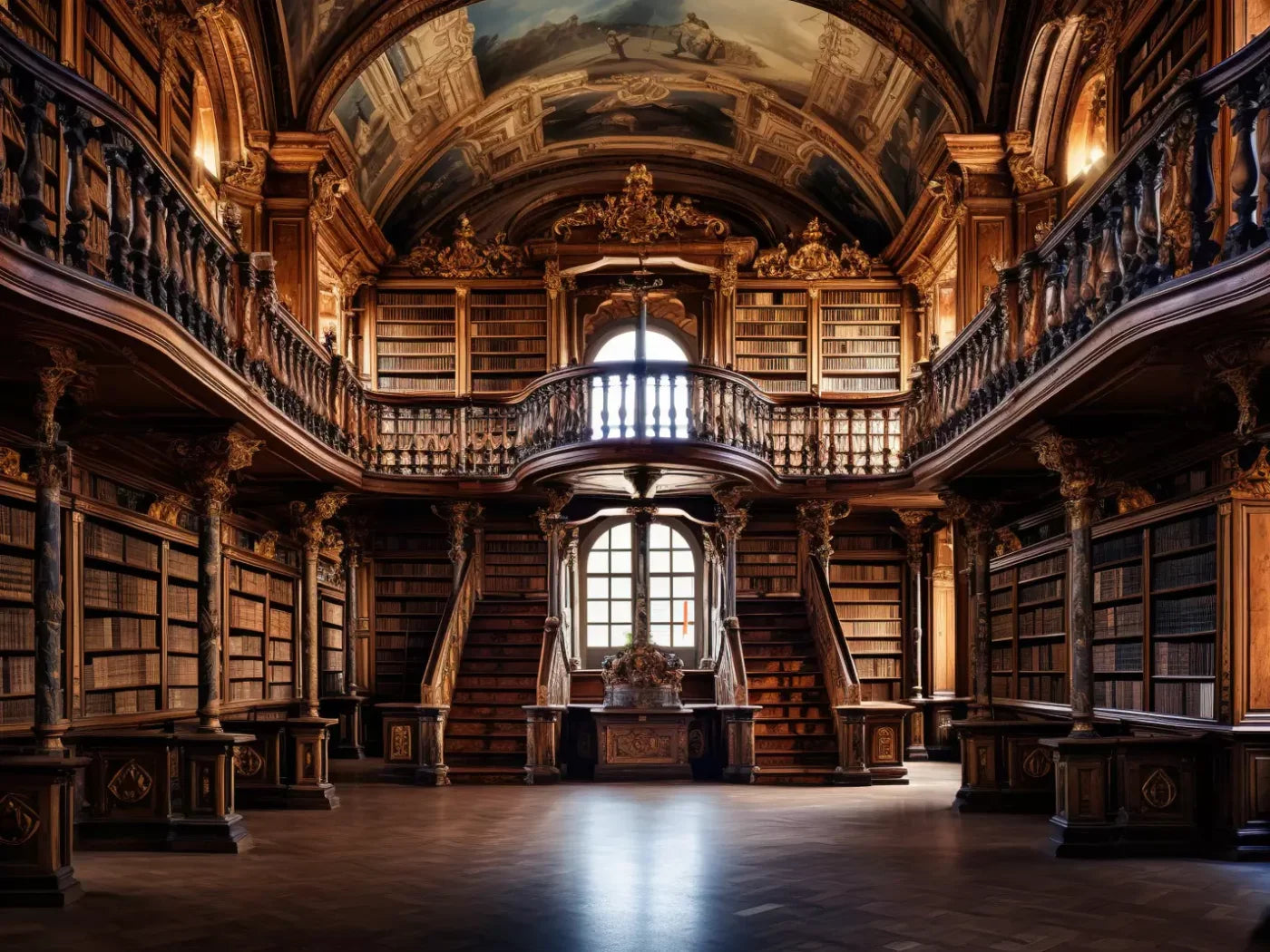 Library Hall I 8’X6’ Fleece (96 X 72 Inch) Backdrop