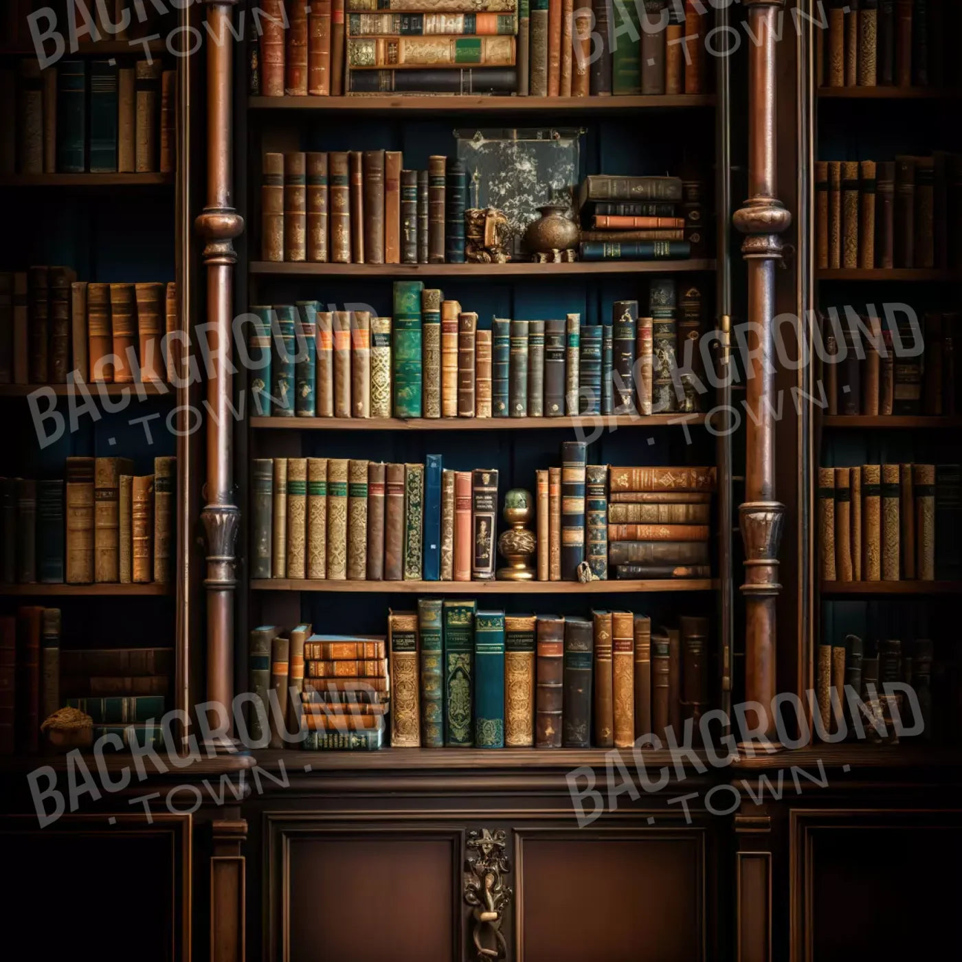 Library Wall Vertical 8X8 Fleece ( 96 X Inch ) Backdrop