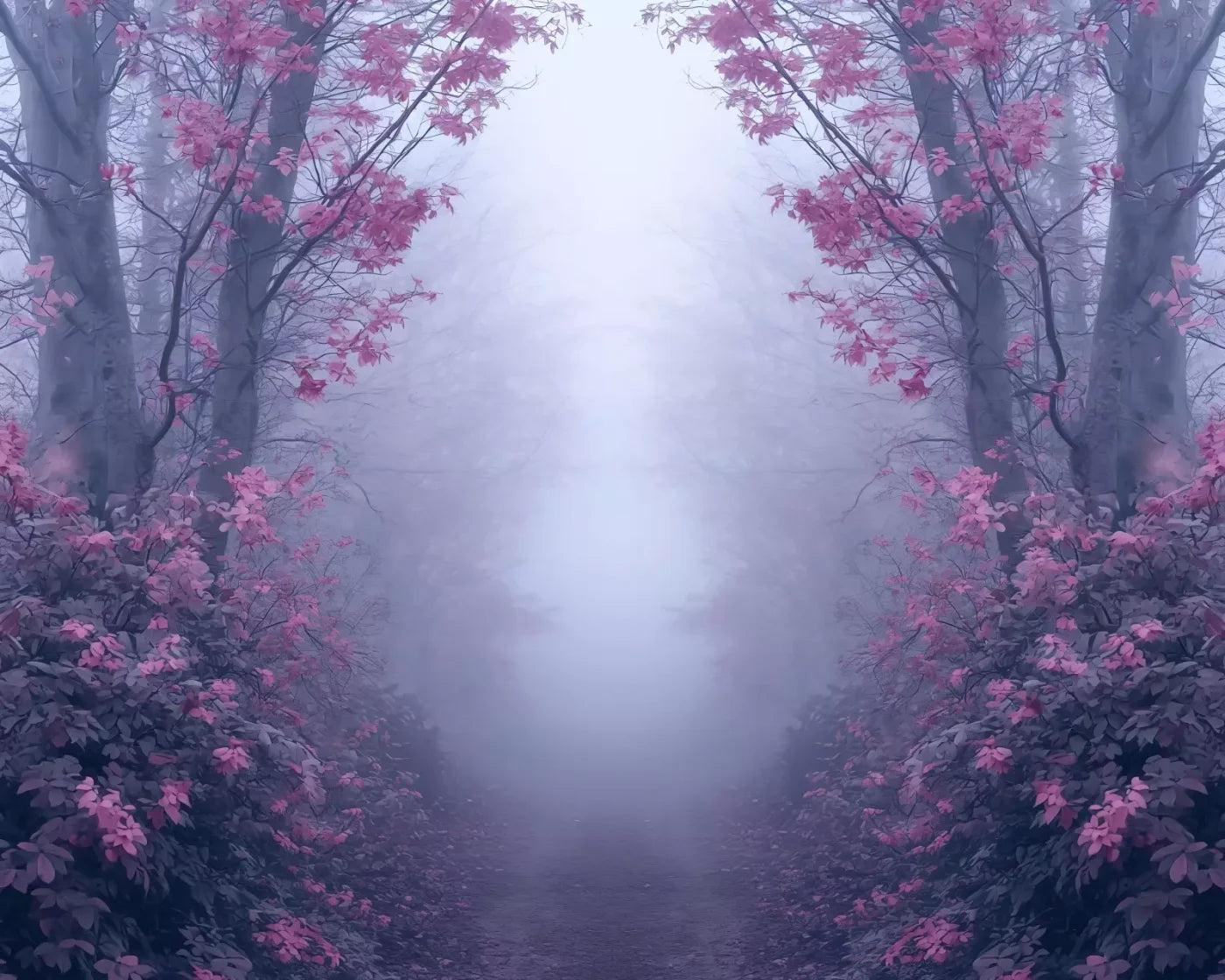 Light Pink Burning Bush Walk 10’X8’ Fleece (120 X 96 Inch) Backdrop