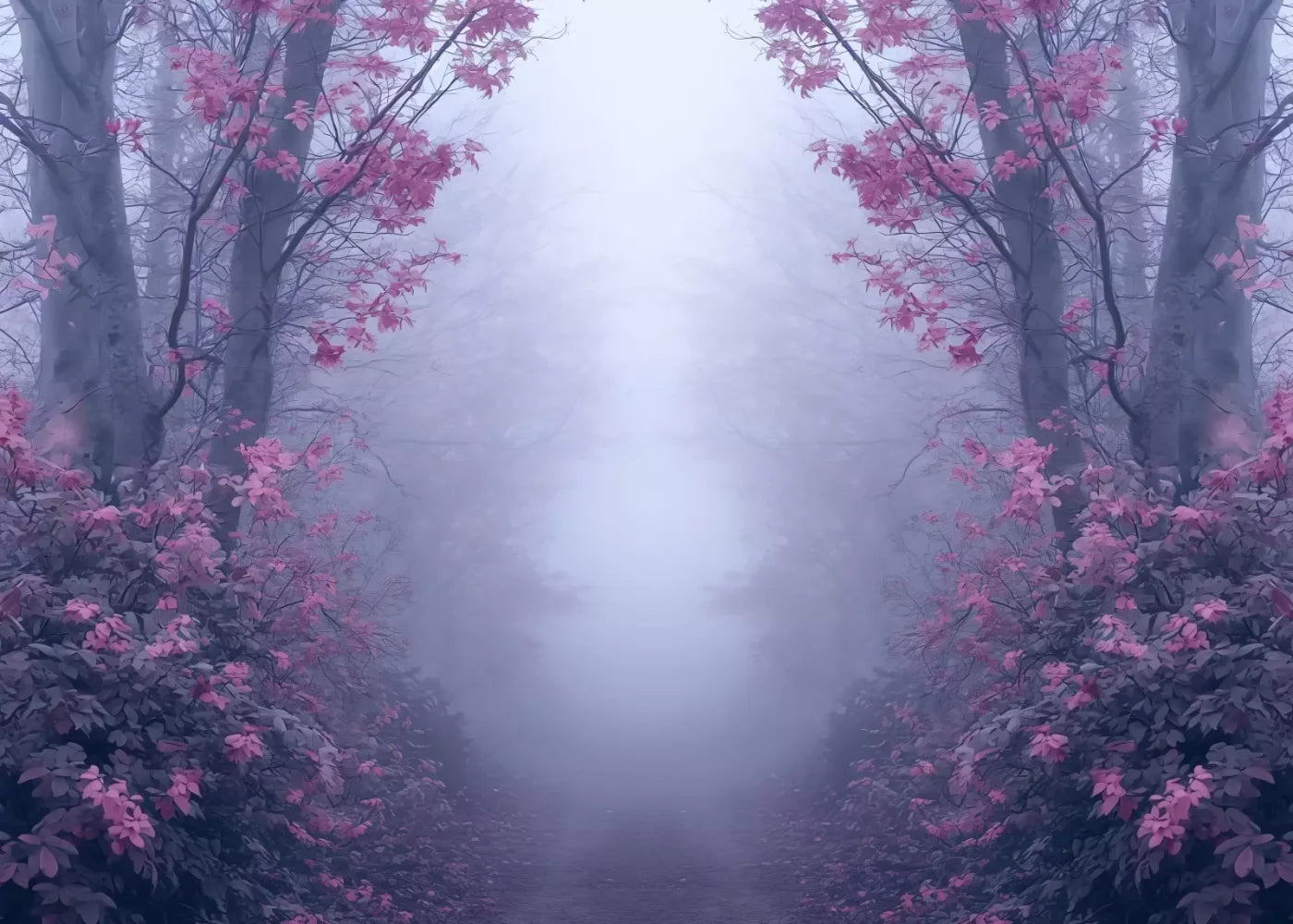 Light Pink Burning Bush Walk 7’X5’ Ultracloth (84 X 60 Inch) Backdrop