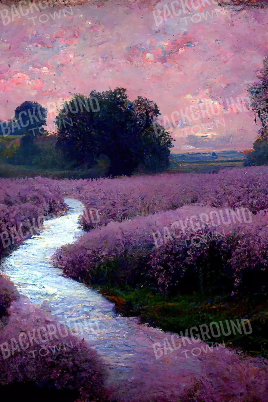 Lilac Field 5X8 Ultracloth ( 60 X 96 Inch ) Backdrop