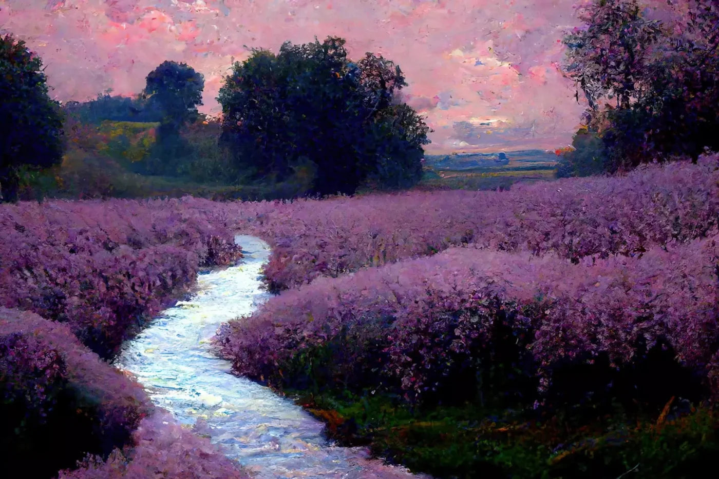 Lilac Field 8X5 Ultracloth ( 96 X 60 Inch ) Backdrop