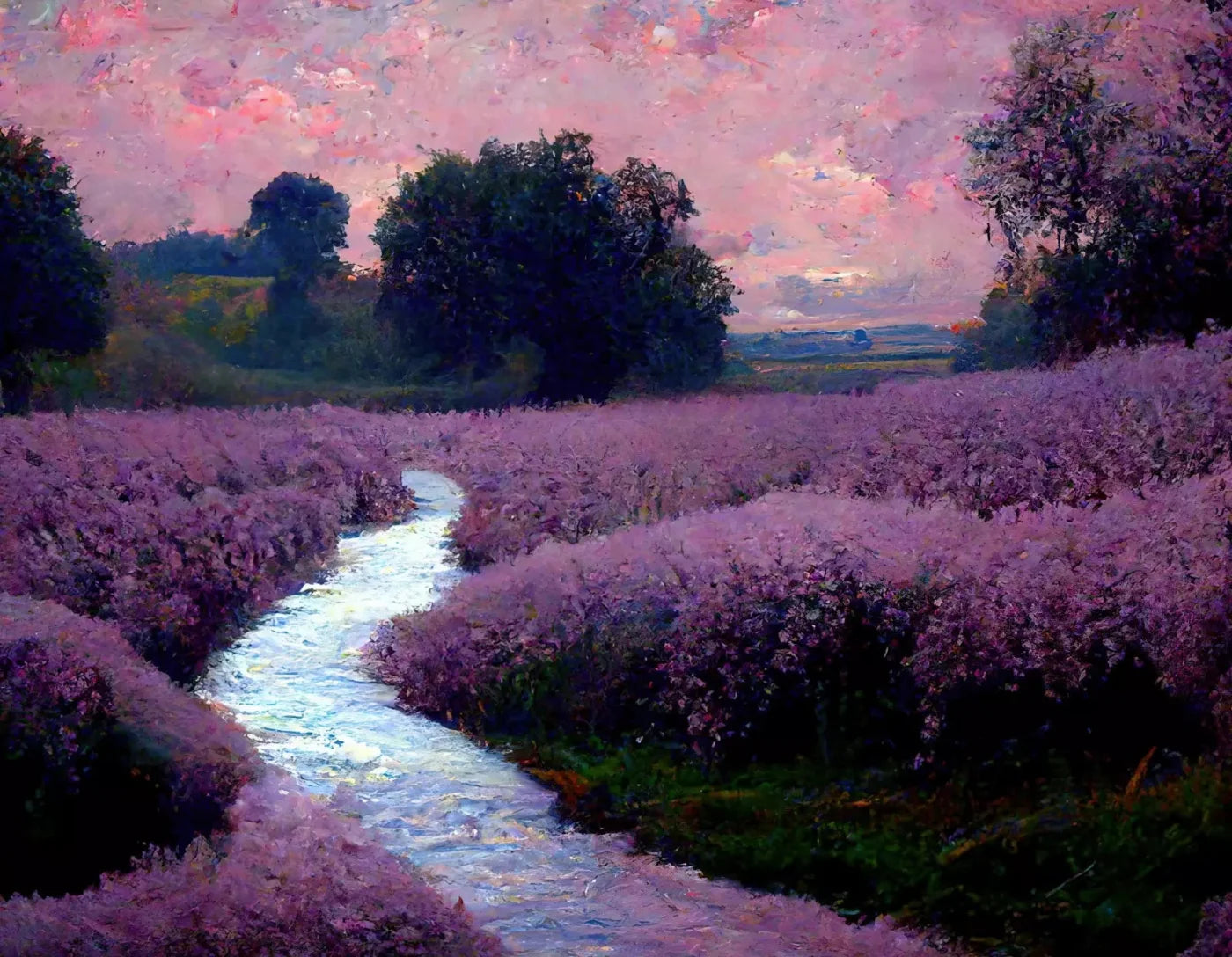Lilac Field 8X6 Fleece ( 96 X 72 Inch ) Backdrop