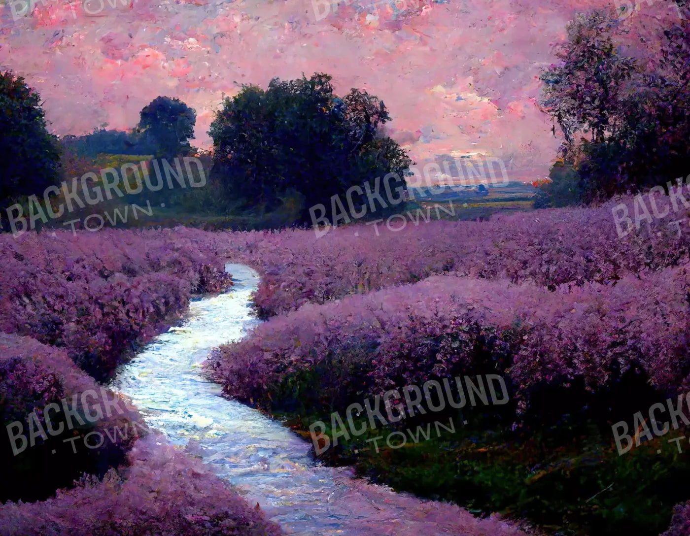 Lilac Field 8X6 Fleece ( 96 X 72 Inch ) Backdrop