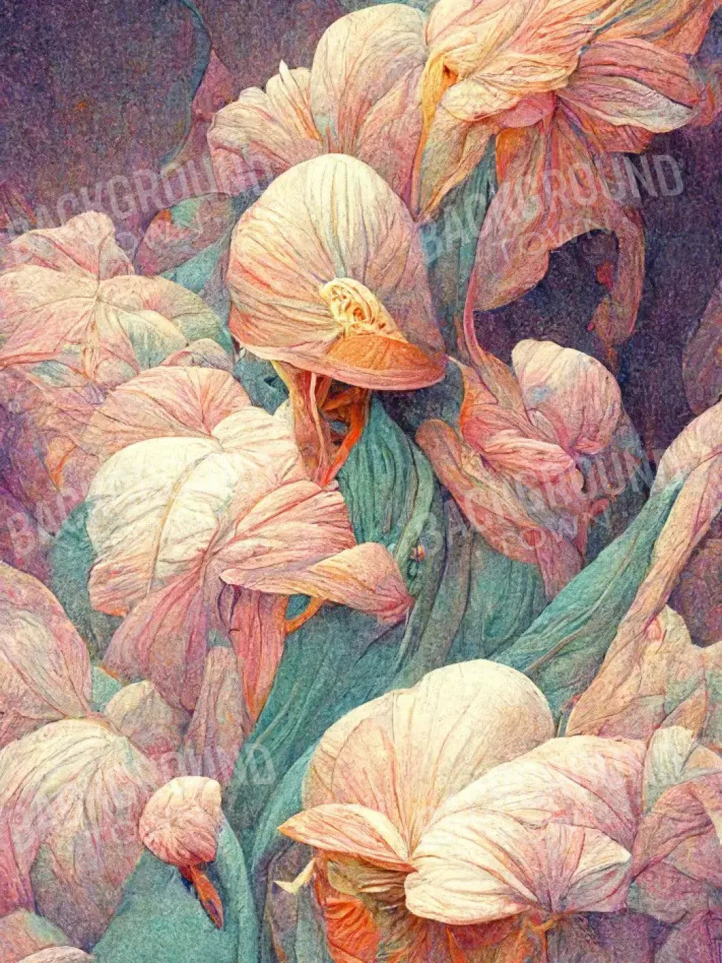 Lily Flowers 2 5X68 Fleece ( 60 X 80 Inch ) Backdrop