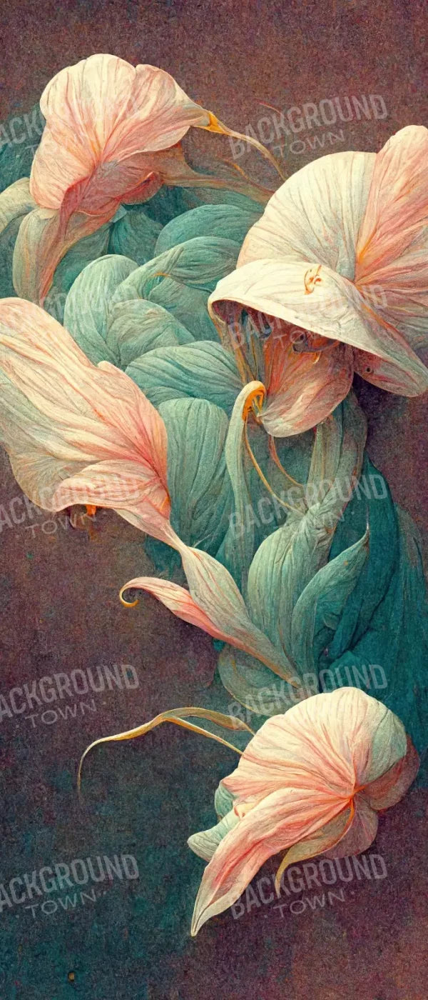 Lily Flowers 3 5X12 Ultracloth For Westcott X-Drop ( 60 X 144 Inch ) Backdrop
