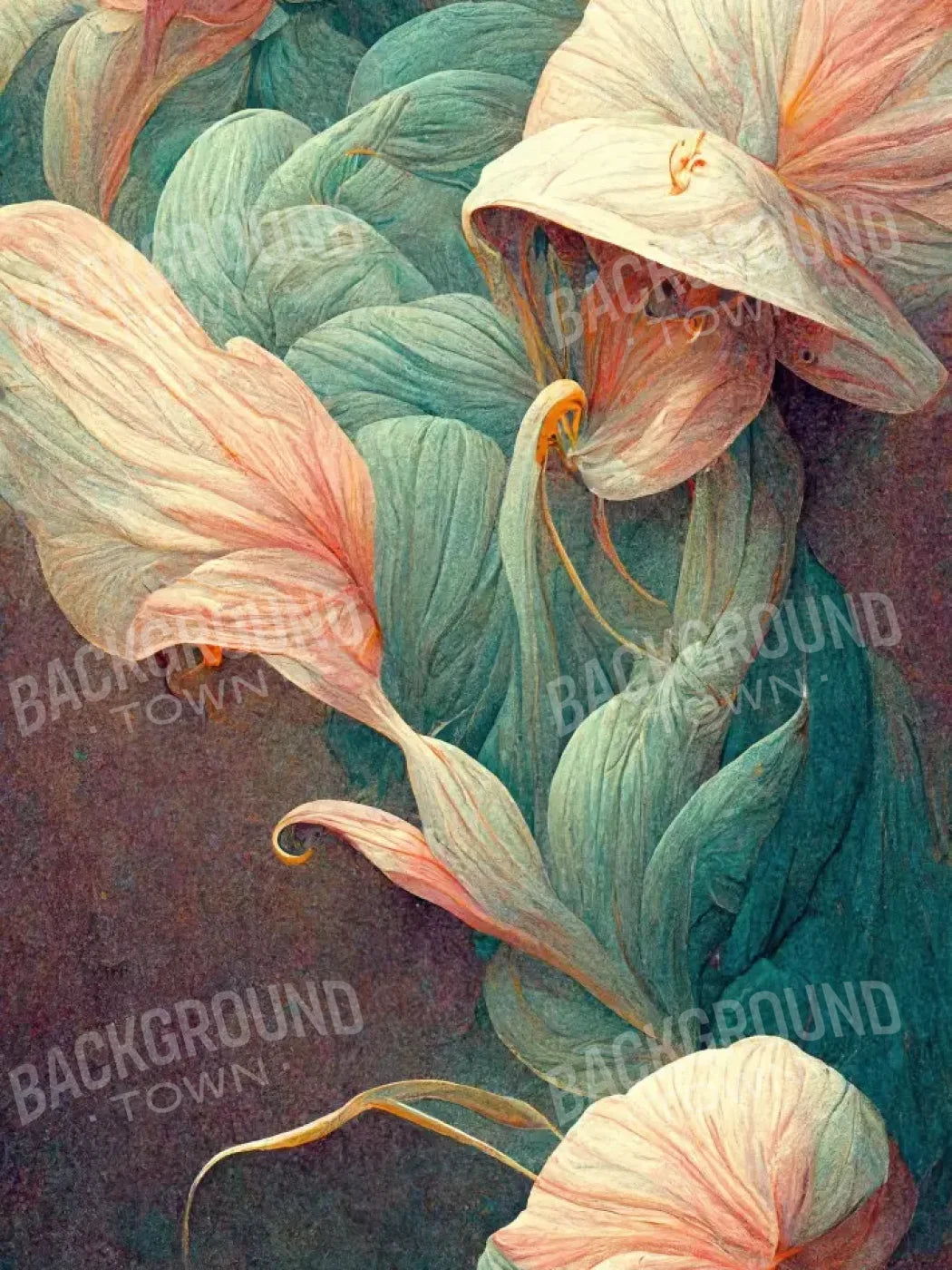 Lily Flowers 3 5X7 Ultracloth ( 60 X 84 Inch ) Backdrop