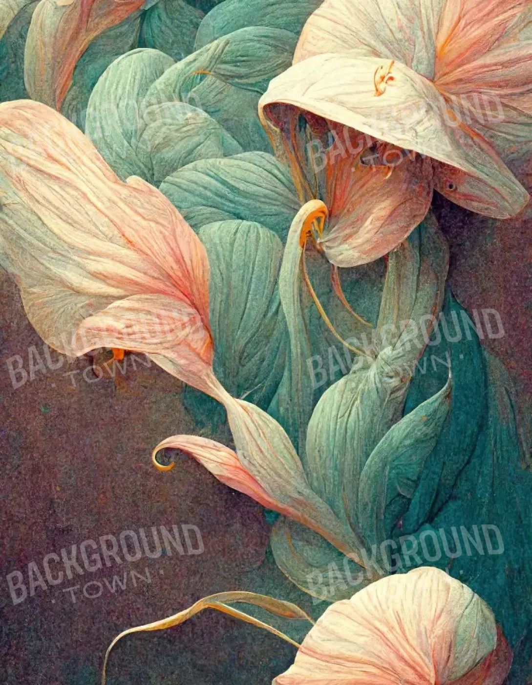 Lily Flowers 3 6X8 Fleece ( 72 X 96 Inch ) Backdrop