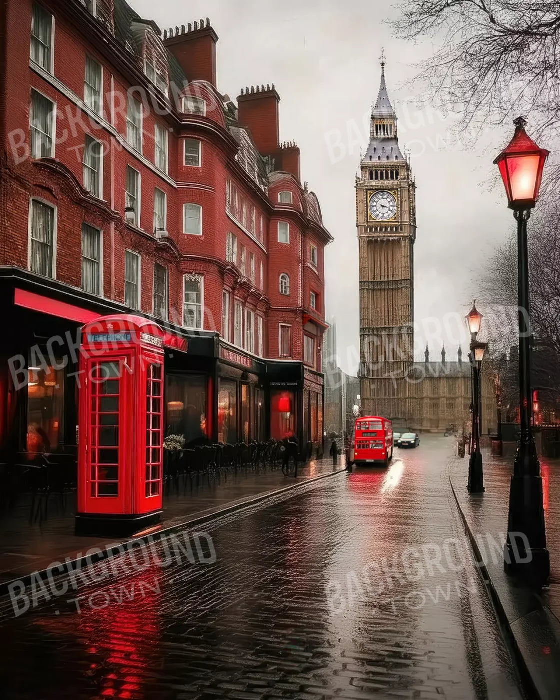 London Street 8’x10’ Fleece (96 x 120 inch) Backdrop