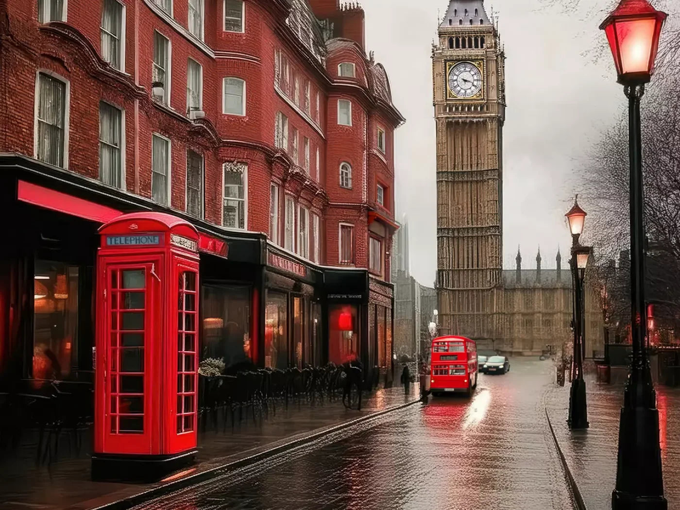 London Street 8’x6’ Fleece (96 x 72 inch) Backdrop