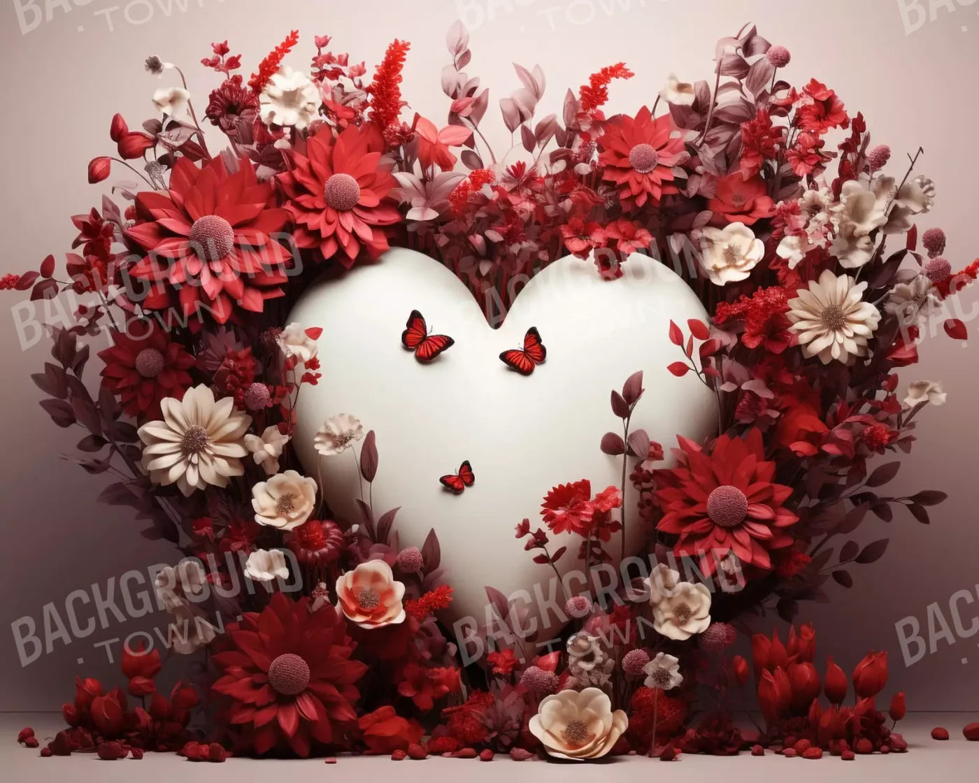 Love Heart Garden 10’X8’ Fleece (120 X 96 Inch) Backdrop