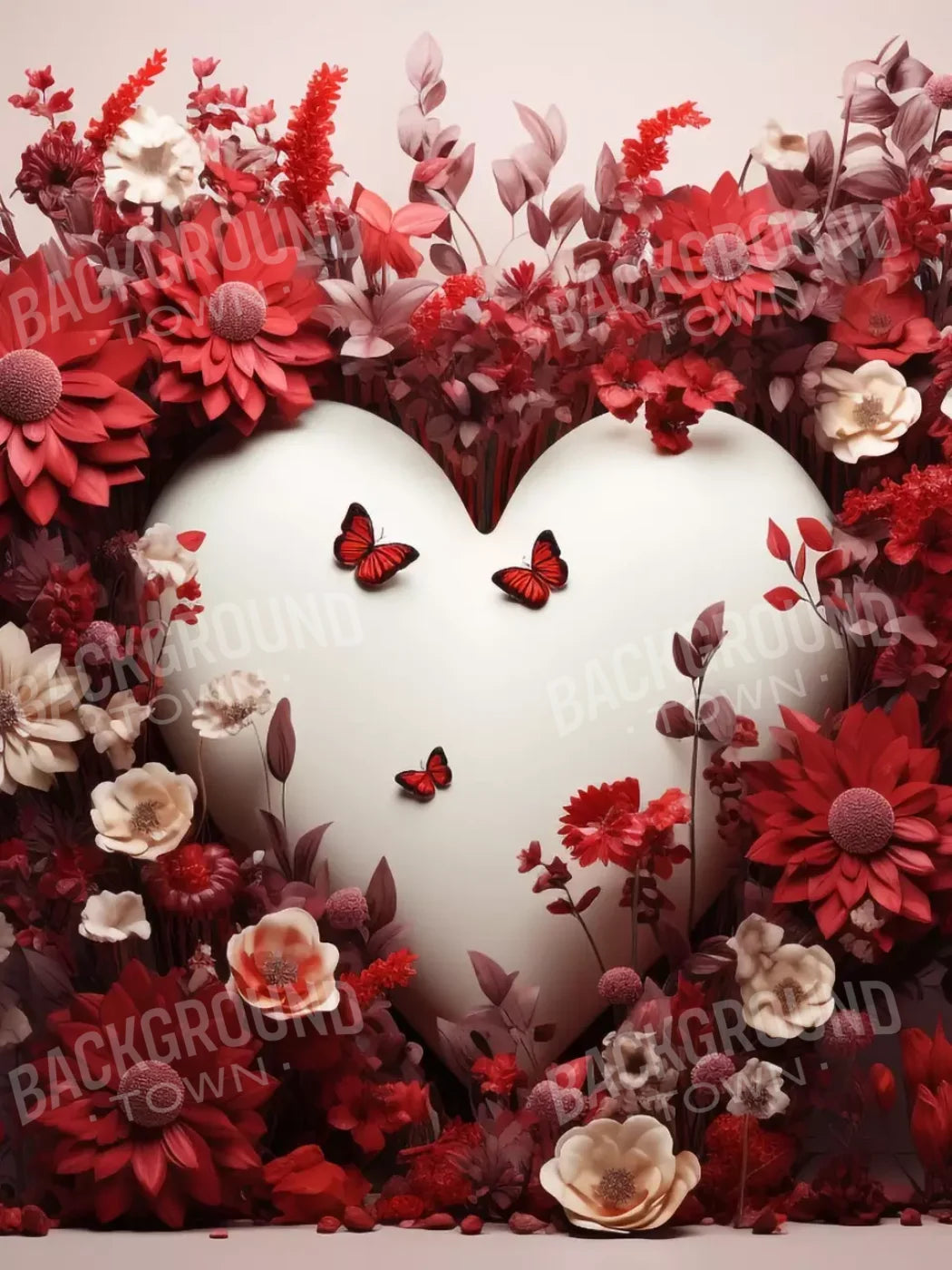 Love Heart Garden 5’X6’8 Fleece (60 X 80 Inch) Backdrop