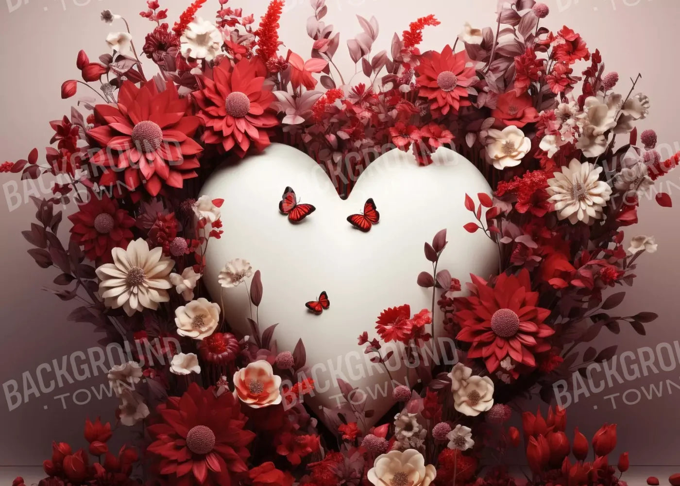 Love Heart Garden 7’X5’ Ultracloth (84 X 60 Inch) Backdrop