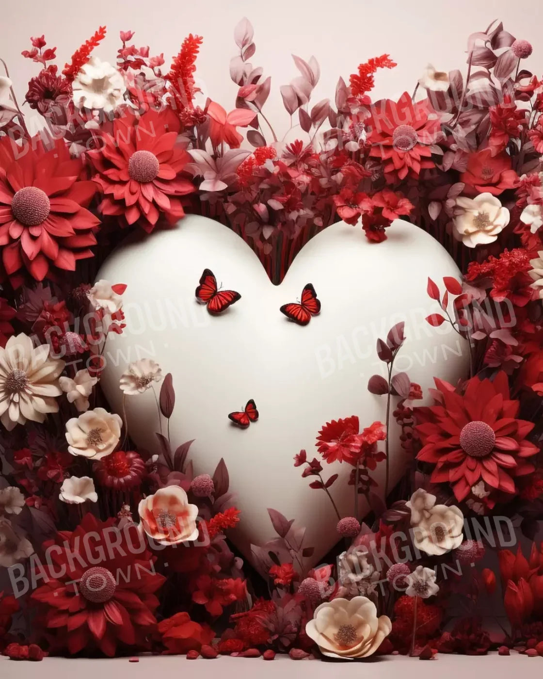 Love Heart Garden 8’X10’ Fleece (96 X 120 Inch) Backdrop