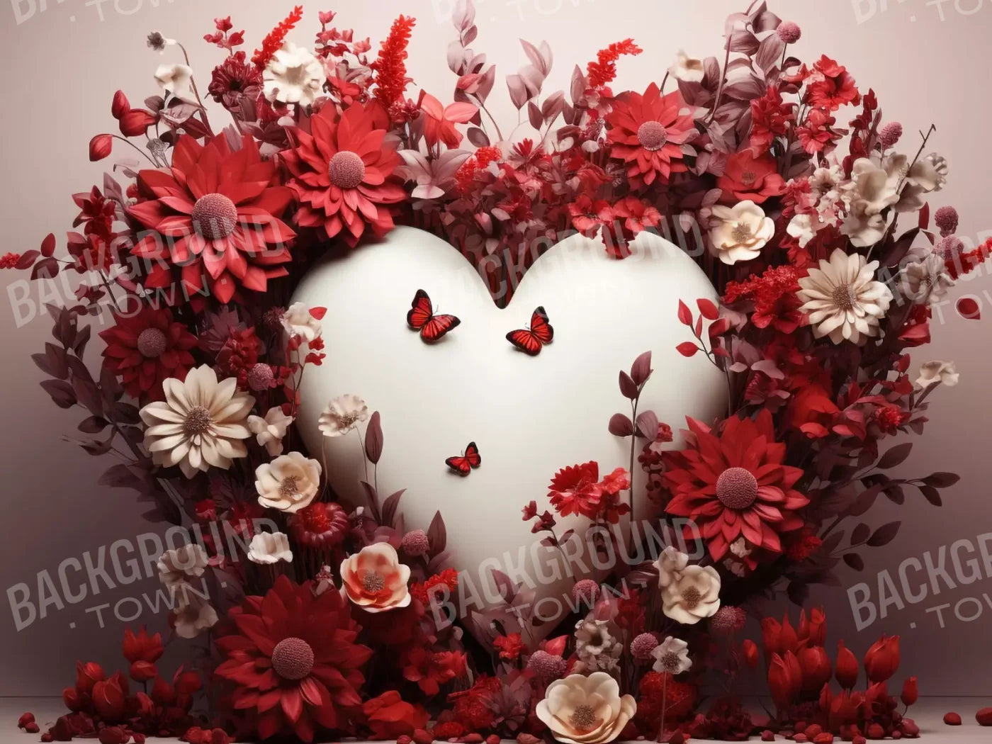 Love Heart Garden 8’X6’ Fleece (96 X 72 Inch) Backdrop