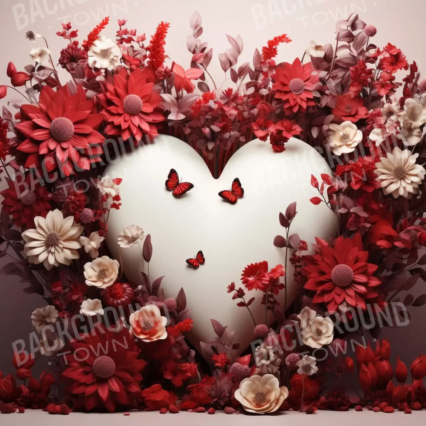 Love Heart Garden 8’X8’ Fleece (96 X Inch) Backdrop