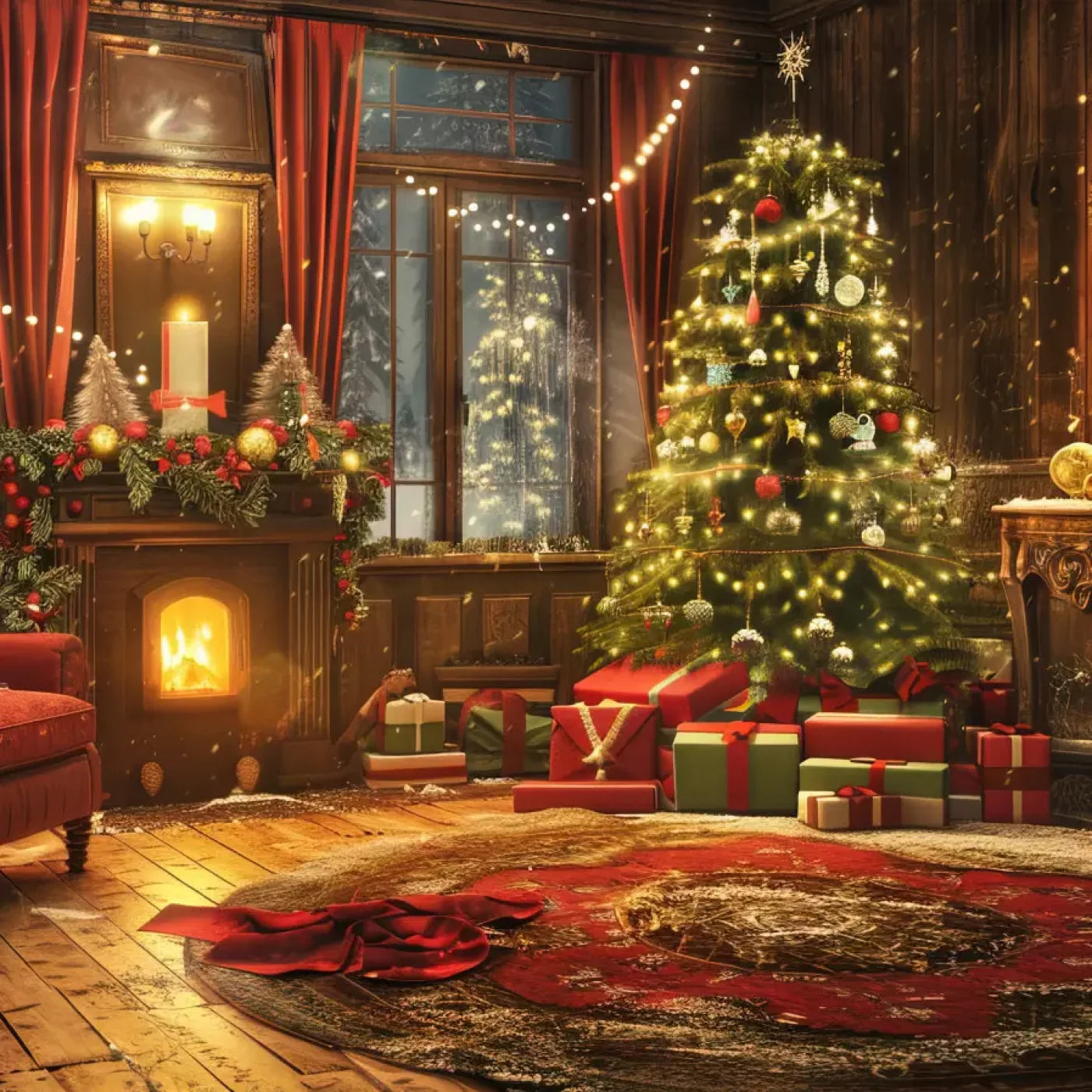 Magic Christmas Living 10’X10’ Ultracloth (120 X Inch) Backdrop