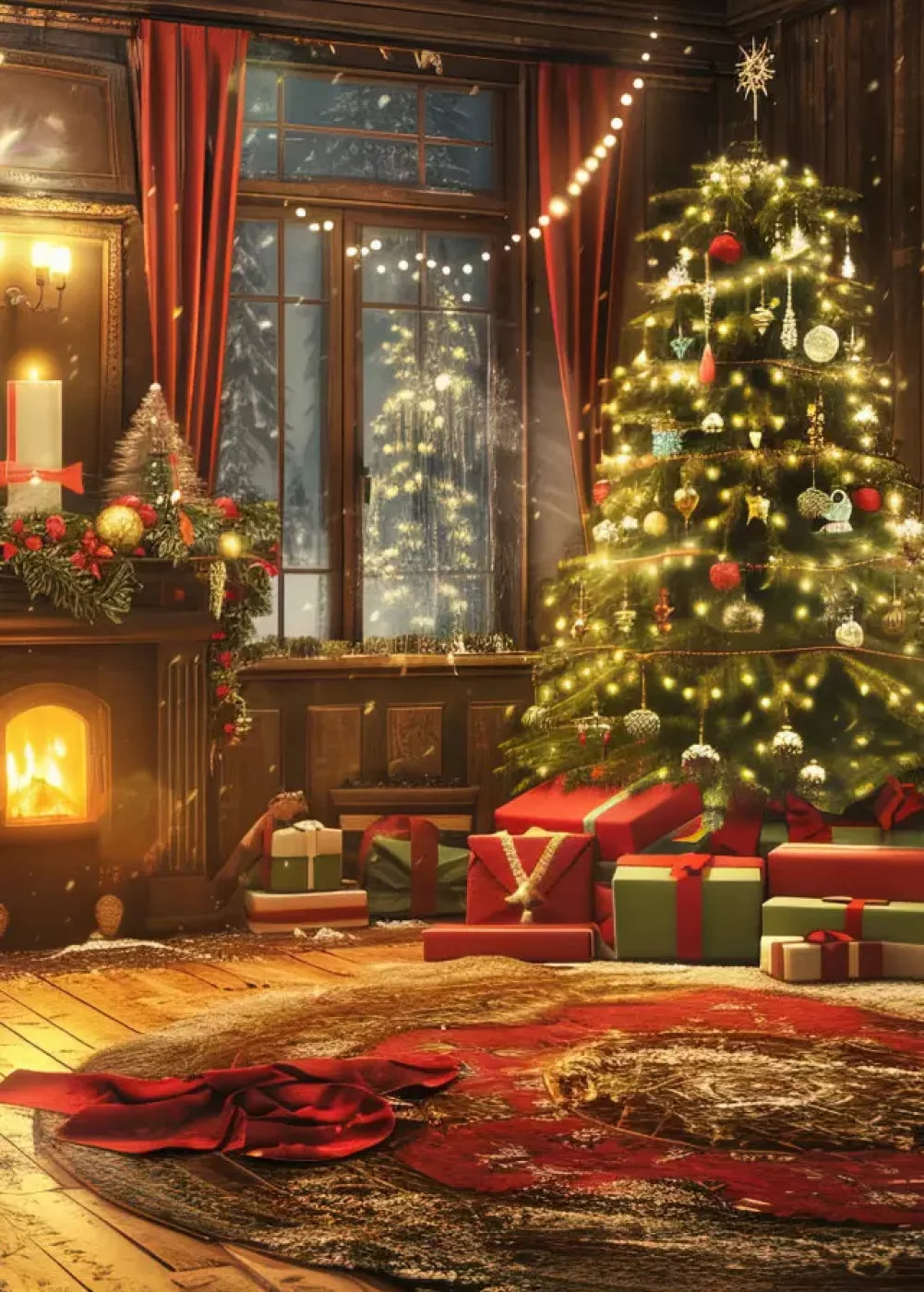 Magic Christmas Living 5’X7’ Ultracloth (60 X 84 Inch) Backdrop