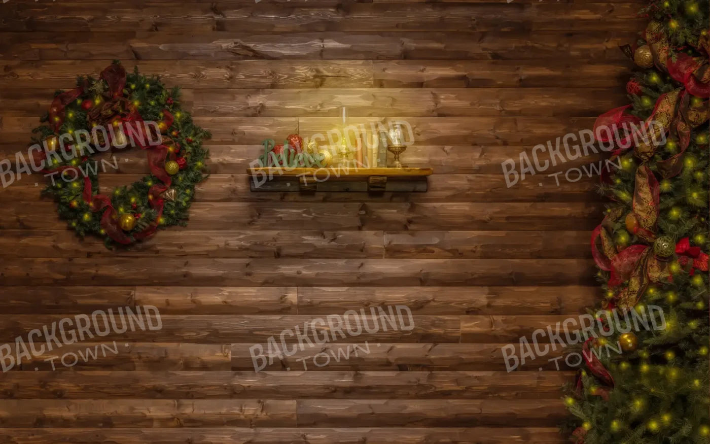 Magic of Santa Believe Wall Tree / No Presents 8’x5’ UltraCloth (96 x 60 inch) Backdrop