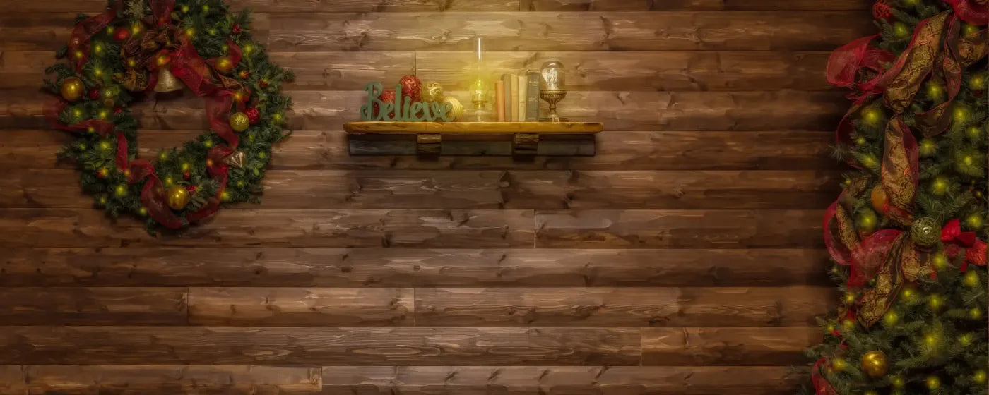 Magic of Santa Believe Wall Tree / No Presents Backdrop