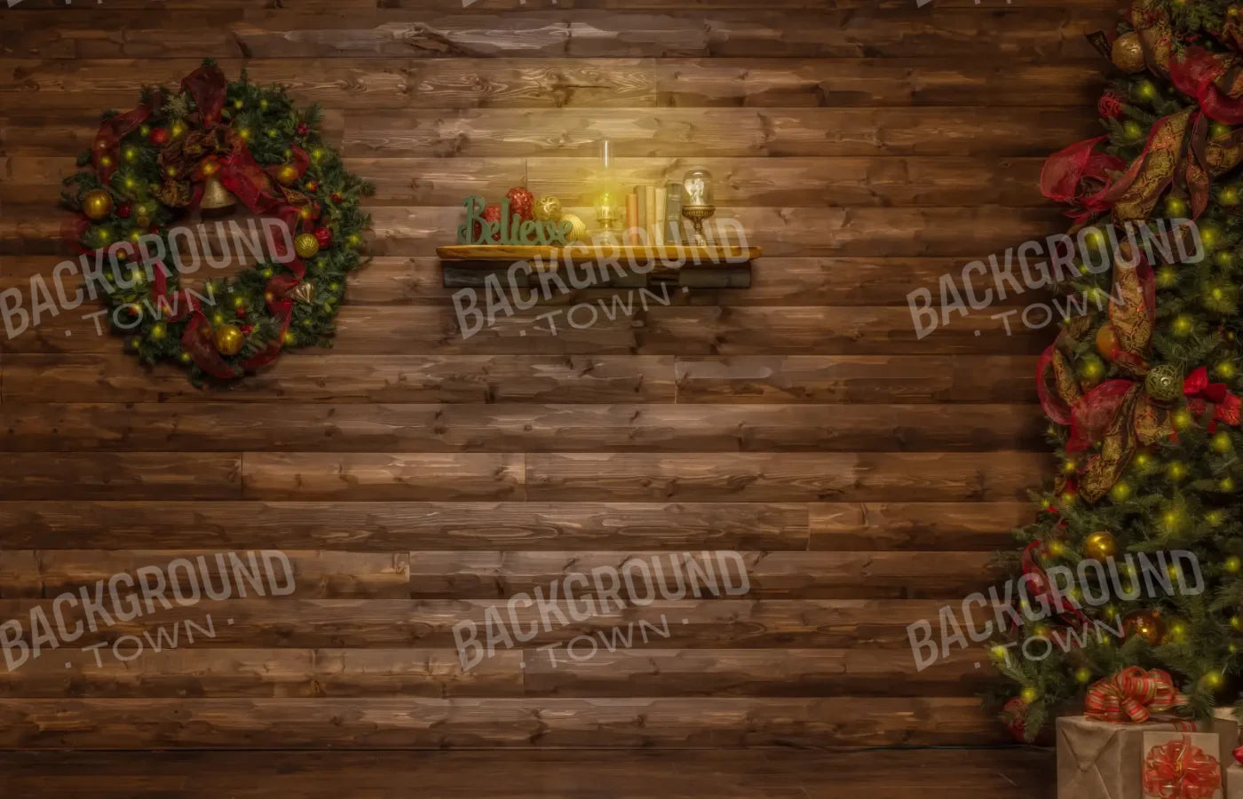 Magic of Santa Believe Wall Wide 14’x9’ UltraCloth (168 x 108 inch) Backdrop