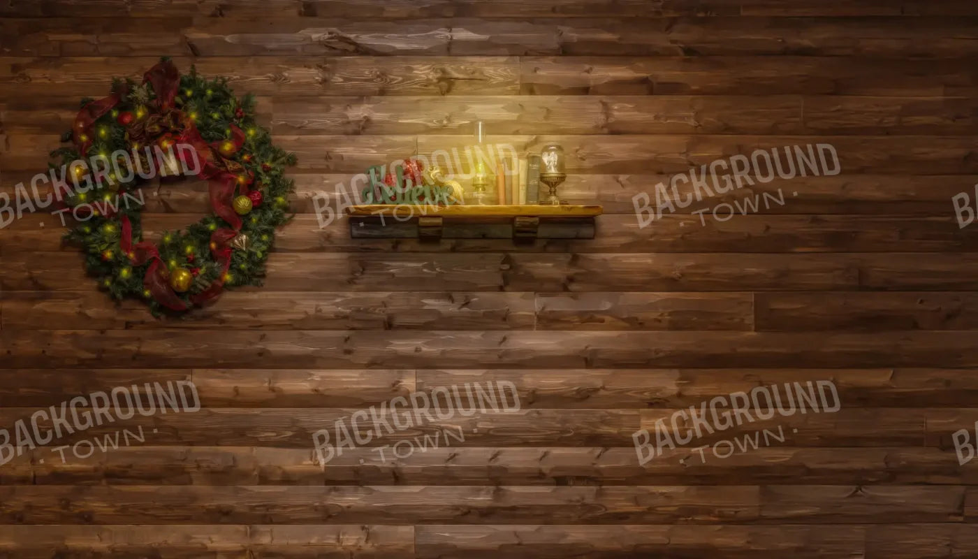 Magic of Santa Believe Wall Wreath 14’x8’ UltraCloth (168 x 96 inch) Backdrop