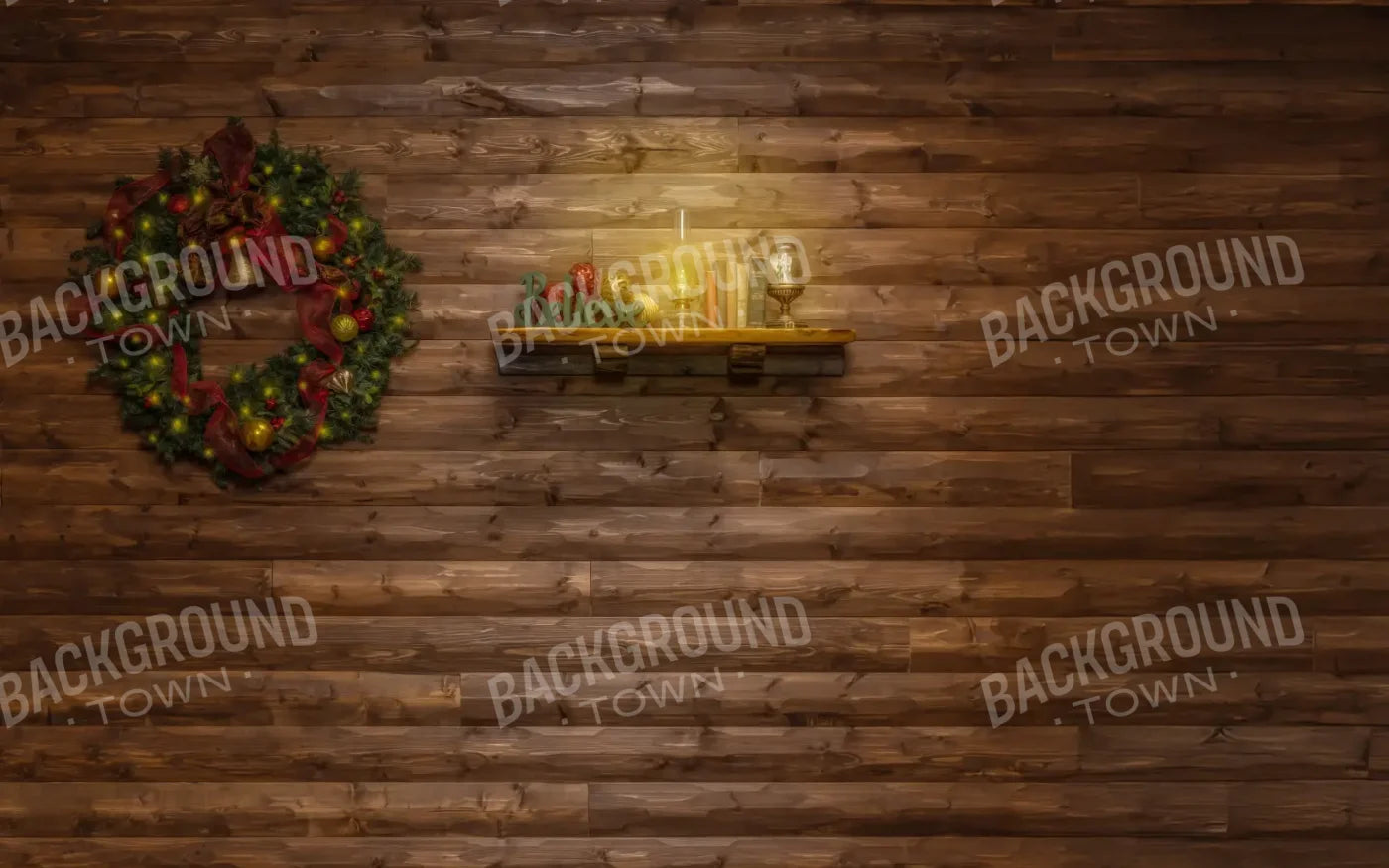 Magic of Santa Believe Wall Wreath 16’x10’ UltraCloth (192 x 120 inch) Backdrop