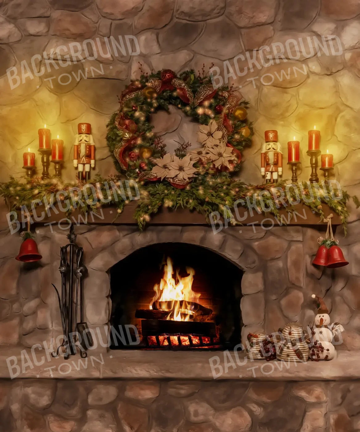 Magic of Santa Coble Fire Place 10’x12’ UltraCloth (120 x 144 inch) Backdrop