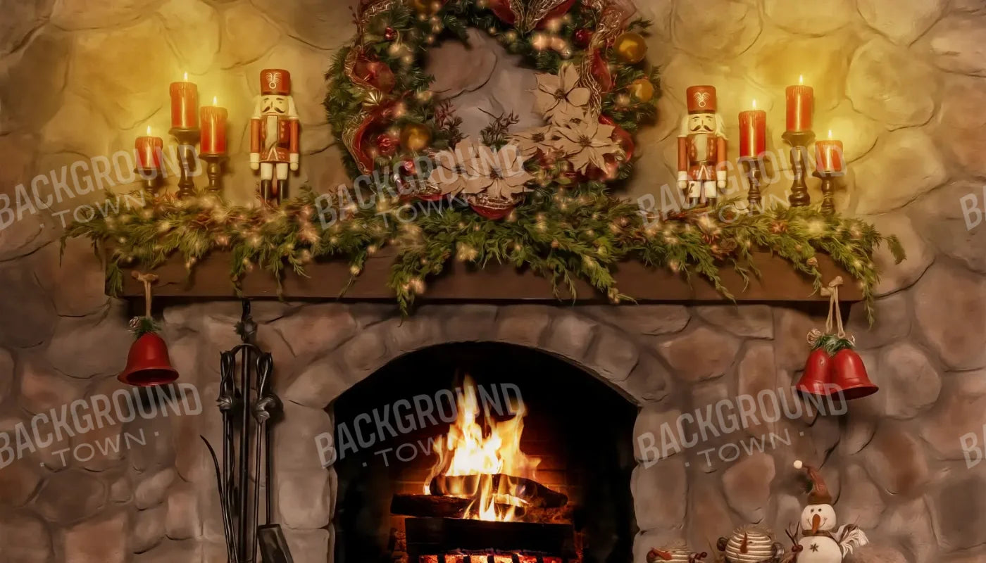 Magic of Santa Coble Fire Place 14’x8’ UltraCloth (168 x 96 inch) Backdrop