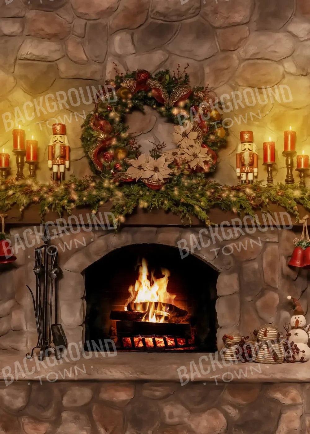 Magic of Santa Coble Fire Place 5’x7’ UltraCloth (60 x 84 inch) Backdrop