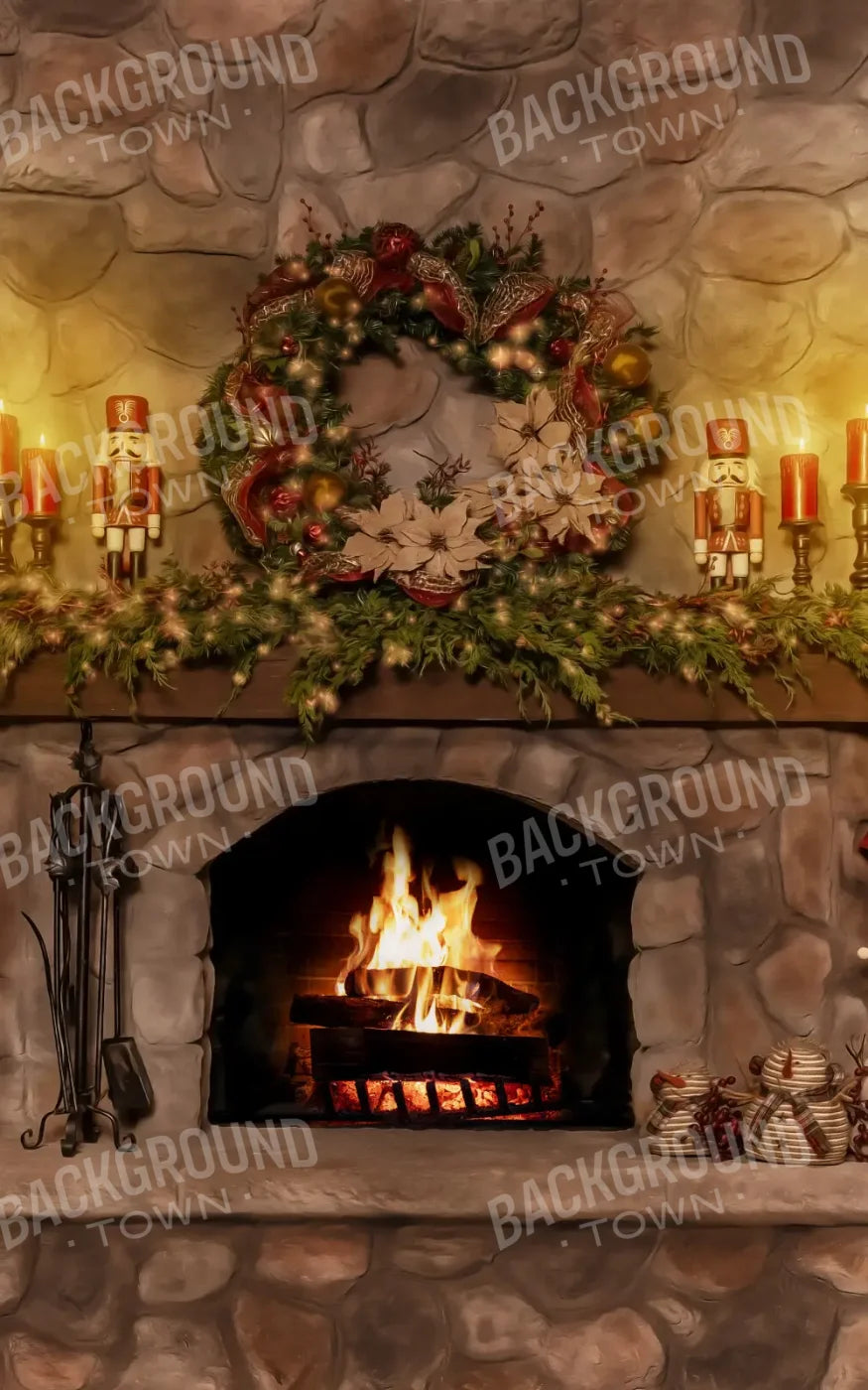 Magic of Santa Coble Fire Place 5’x8’ UltraCloth (60 x 96 inch) Backdrop
